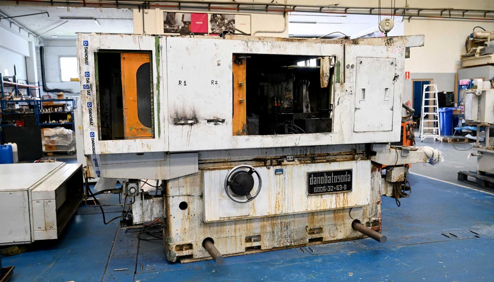 La rectificadora Danobat Toyoda tal como lleg� a las instalaciones de Berkoa