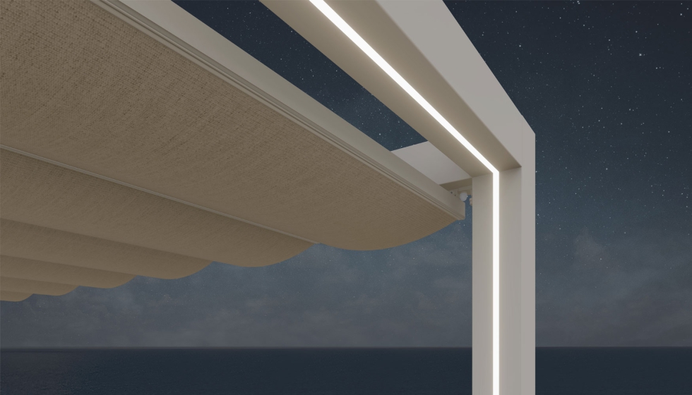 Efecto espectacular del ELIT-110 con la iluminacin del prtico