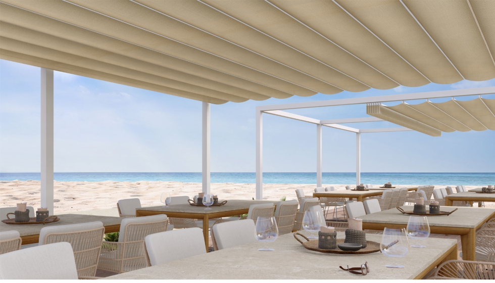 La modularidad del ELIT-110 es ideal para cubrir grandes terrazas HORECA