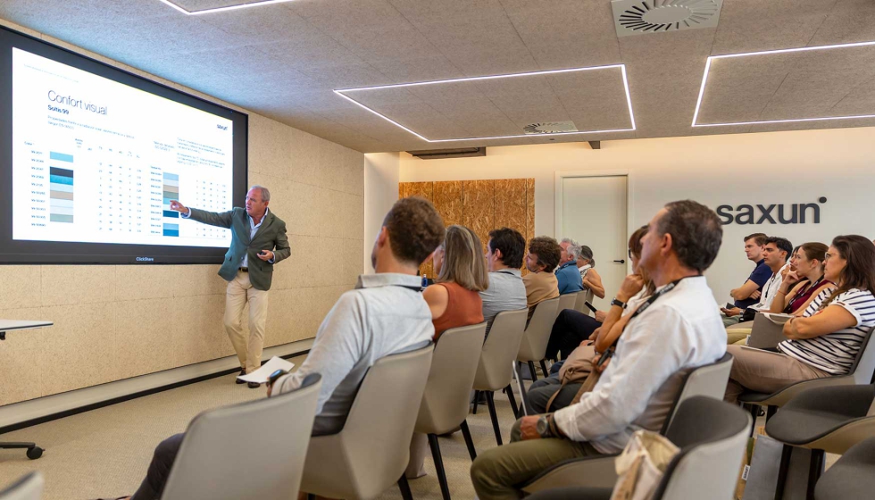 Antonio Pascual, director de Proyectos de Saxun, en un instante de la ponencia tcnica que imparti antes los arquitectos del CTAA...