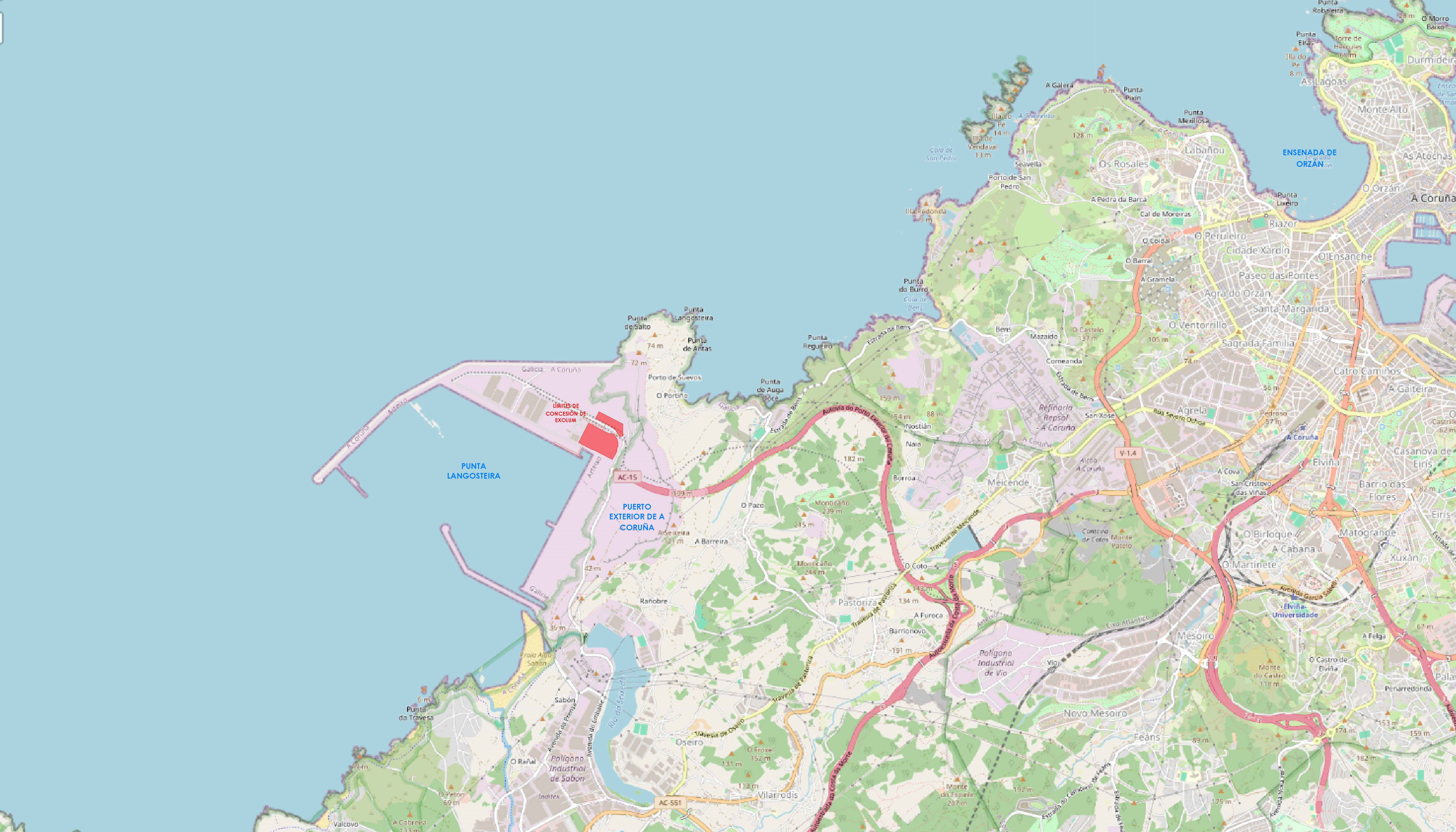 Localizaci�n de la instalaci�n en el puerto