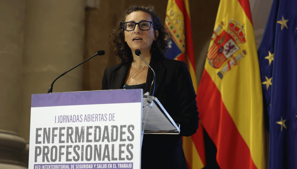 Aitana Gar�, directora del INSST, en la inauguraci�n de las jornadas