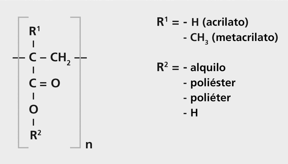 Figura 1a. Unidades repetidas de poliacrilatos