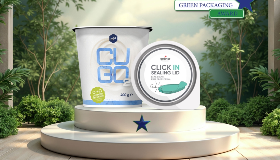Greiner Packaging gana dos premios Green Packaging Star con CUBO y la tapa de cierre Click In. Crdito:  Greiner Packaging...