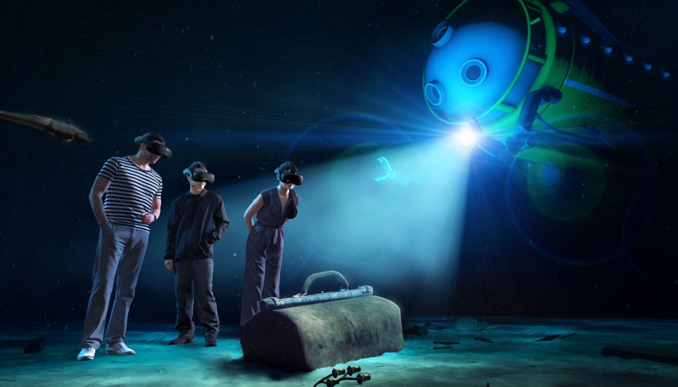 Una de las escenas que se pueden recrear en este innovadora exposici�n que se ubica en la C�pula del Centro Comercial Las Arenas de Barcelona...