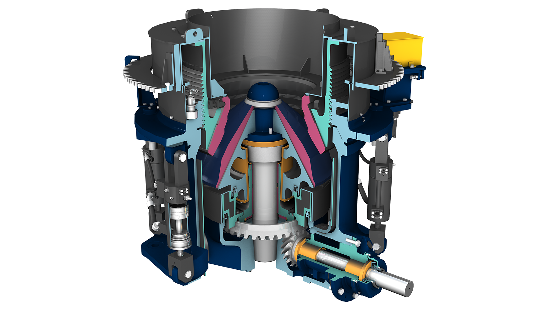 Secci�n de la machacadora de cono Raptor 250