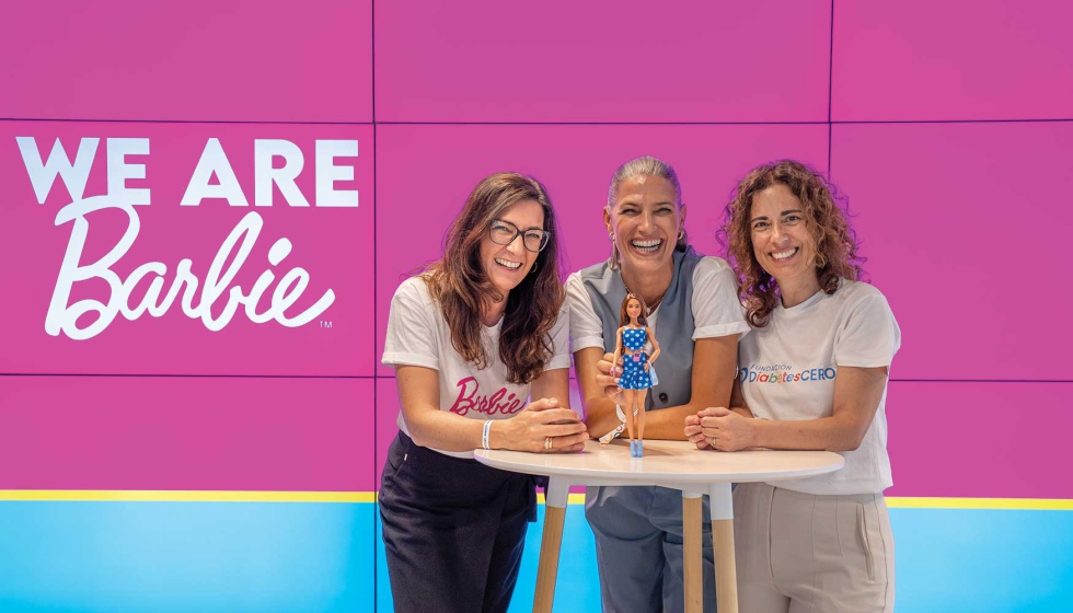 C�line Ricaud, Laura S�nchez y Sandra Campinas en el lanzamiento de Barbie con DT1