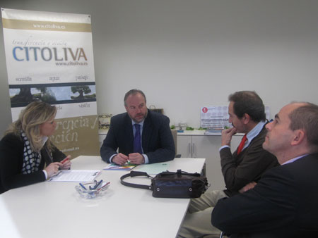 El delegado provincial de Economa, Innovacin y Ciencia, Manuel Gabriel Prez, durante su visita al Centro Tecnolgico del Olivar y del Aceite...