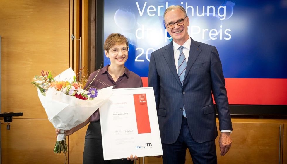 Anna Maria Jonietz, en la entrega del Premio Drupa. Foto: Messe Dsseldorf / Christian Knieps