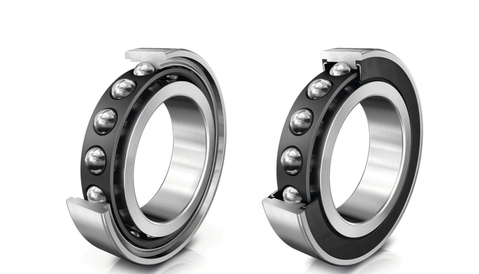 Schaeffler present en EMO 2025 la nueva serie PTB de rodamientos a bolas de contacto angular de precisin (a la derecha, la versin obturada)...