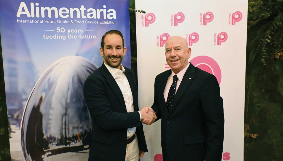 Ricardo M�rquez, director de Alimentaria FoodTech y brand manager de Intercarn, y Alberto Herranz, director general de Interporc...