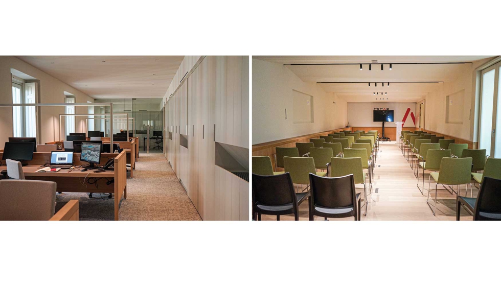 Dos instantneas de la renovada sede del CSCAE, cuya oficina es ms verstil y funcional