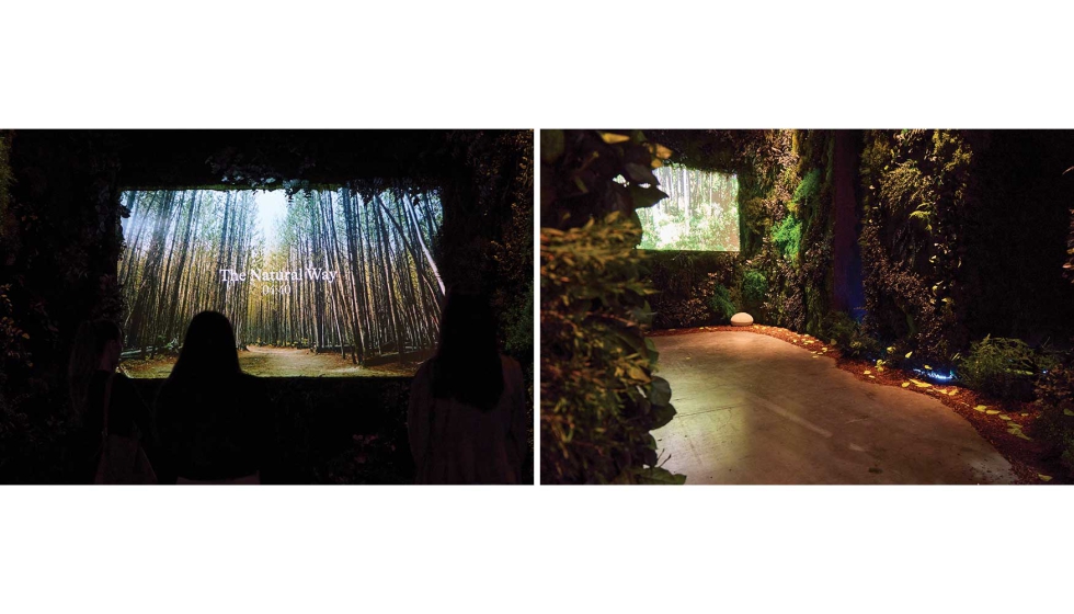 La iluminaci�n, el sonido y los contenidos audiovisuales integrados en el espacio expositivo para generar una atm�sfera inmersiva...