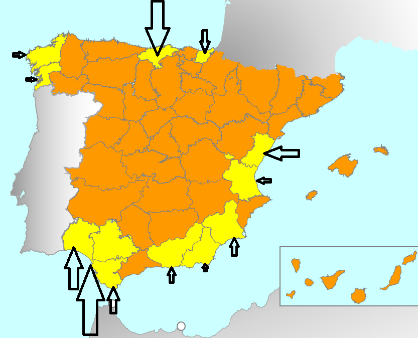 Figura 1. Importacin martima de fertilizantes en 2024. Principales provincias de entrada (en toneladas): Sevilla 618.000, Santander 514...