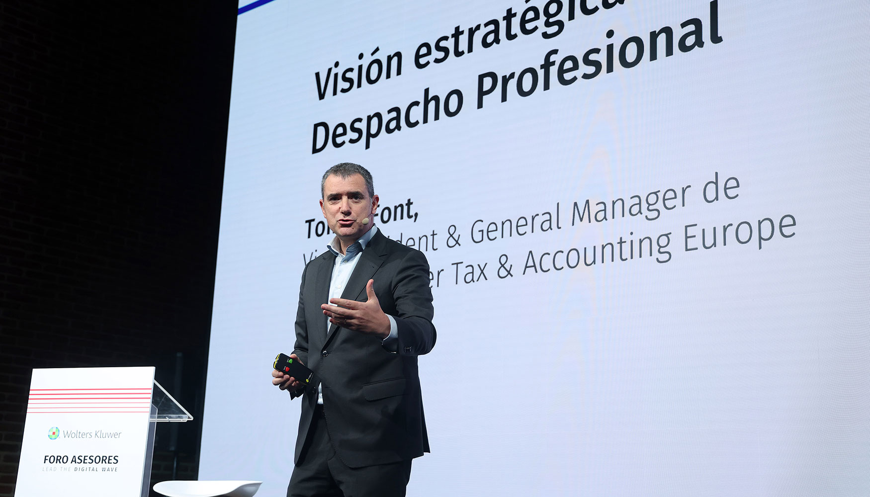 Tom�s Font, Vice President & General Manager de Wolters Kluwer Tax & Accounting Europe South Region