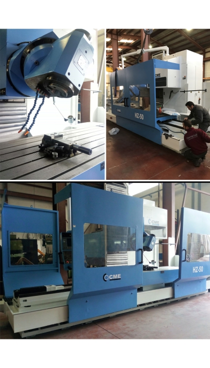 Detalle de algunos trabajos realizados por el equipo t�cnico e imagen de la m�quina una vez terminada