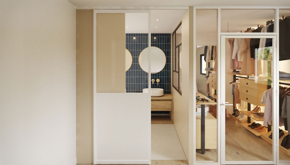 Aluminios Marton comercializa la serie E-30 de Extrual dentro de su gama para interiores Intus,