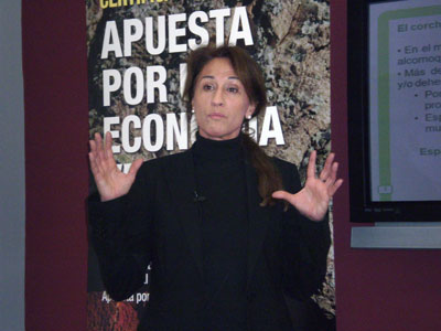 Ana Beln Noriega, secretaria general de PEFC, durante su comparecencia ante los medios