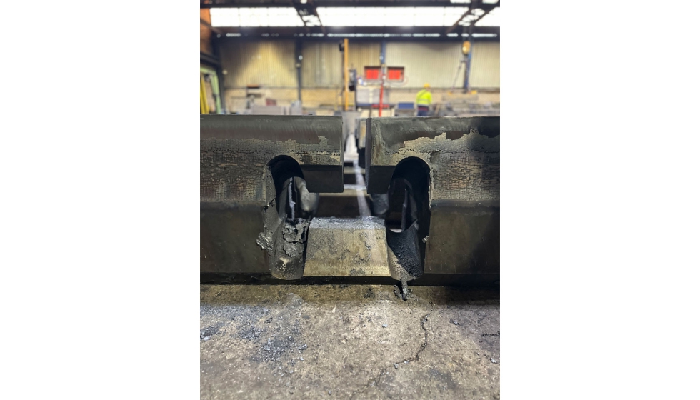 Jebens fabric cuatro piezas cortadas con soplete para Hauesler a partir de barras rectangulares forjadas con un espesor de 460 mm en calidad S690...