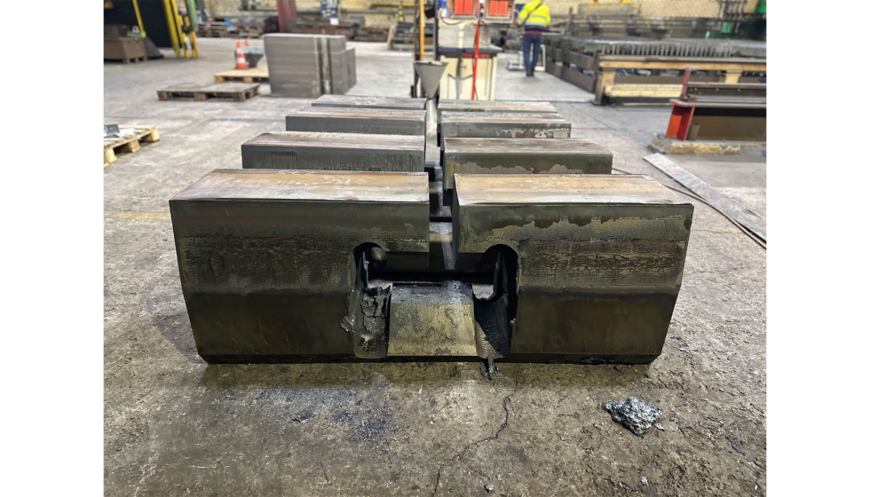 Las piezas cortadas con soplete terminadas...