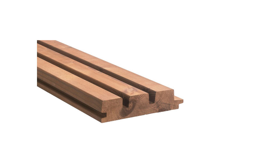 Detalle del panel Luna Triple 32 x 140 Lunawood Thermowood