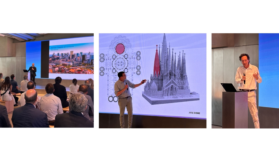 Dos instantneas de la sesin tcnica posterior a las visitas a edificios emblemticos de la ciudad de Barcelona...