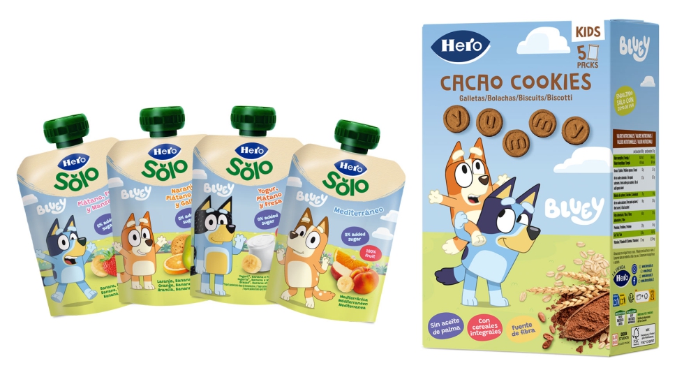Hero con pouches de frutas y galletas