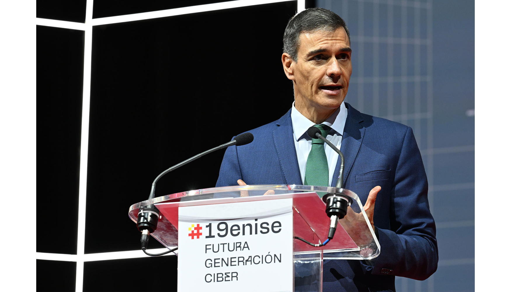 El presidente del Gobierno, Pedro Snchez, durante la clausura del 19 Encuentro Internacional de Seguridad de la Informacin (ENISE)...