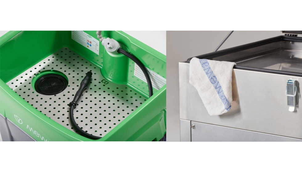 El sistema de lavapiezas sin COV de Mewa es una alternativa respetuosa con el medioambiente y conforme a las directivas de la UE. Fotos: Mewa...