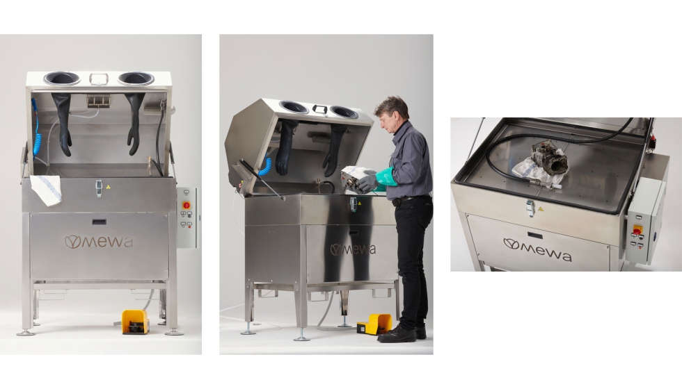 Lavapiezas de alta presin: incluso piezas muy sucias y con geometras complejas pueden limpiarse de manera ptima con este sistema. Fotos: Mewa...