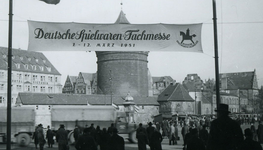 Imagen de la edicin de 1951, todava bajo el nombre Deutsche Spielwaren-Fachmesse