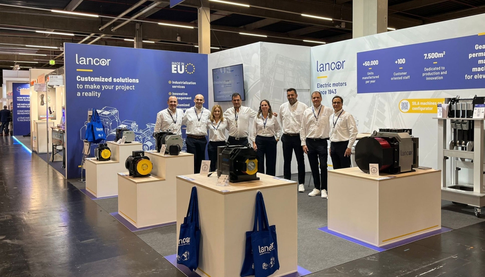 El equipo de Lancor en el stand de interlift 2025
