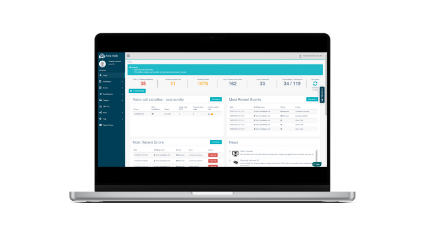 El software para ascensores Avire Hub permite controlar diferentes instalaciones desde una nica plataforma