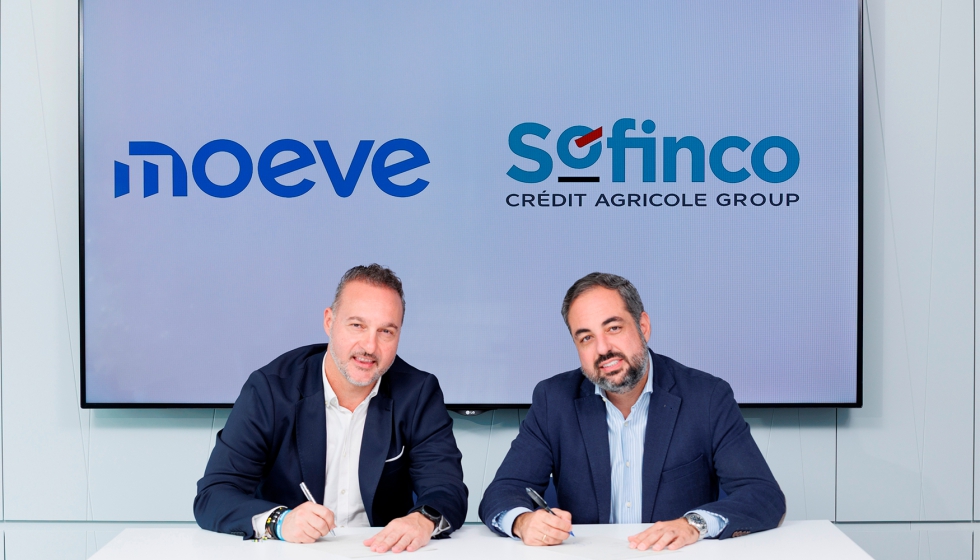 Desde la izquierda, Jos� Mar�a D�az Gonz�lez, director Comercial de Flotas de Moeve, y Pablo Aznar, director Comercial de Sofinco Espa�a...