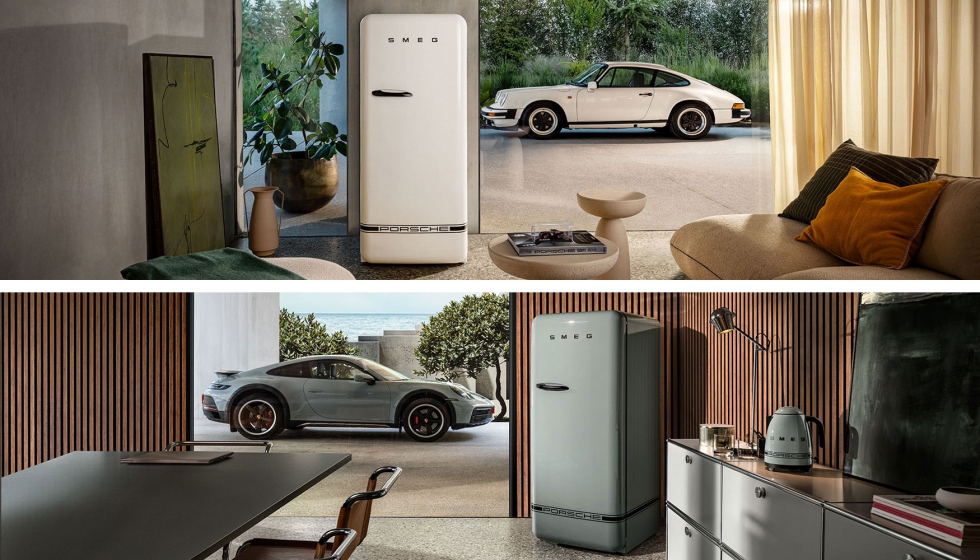 Porsche x Smeg en Carrara White y Shade Green