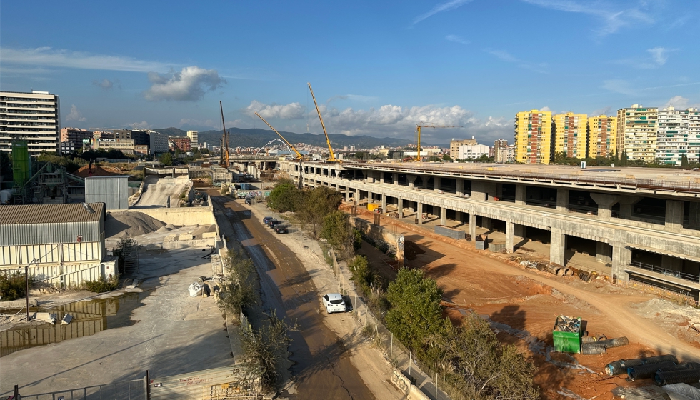 Vista area de la estacin intermodal y la extensa zona a reurbanizar