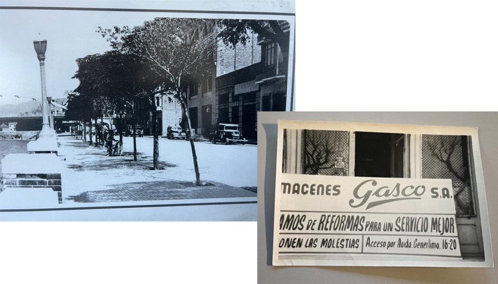 Foto antiguas de la parte de atrs de la tienda de Tortosa y del crtel de despus de la guerra, cuando se cerr la tienda por reformas...