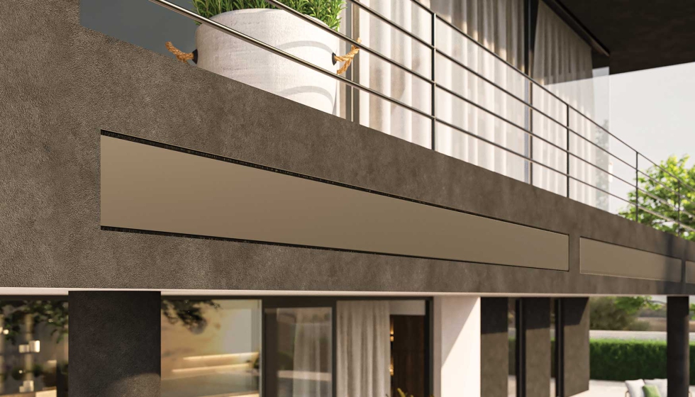 Cuando el toldo est cerrado, desaparece y se integra perfectamente en la fachada del edificio