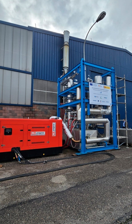 Vista de la planta piloto del proyecto CAPCO2 para la captura de CO2 en buques, desarrollada por un consorcio espa�ol