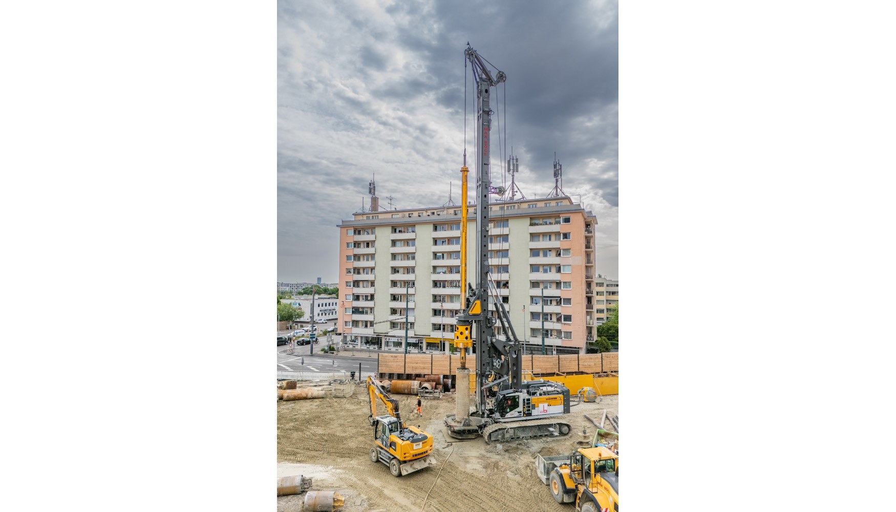 LB 55 trabajando en la extensin de la lnea de metro U5 en el centro de Mnich