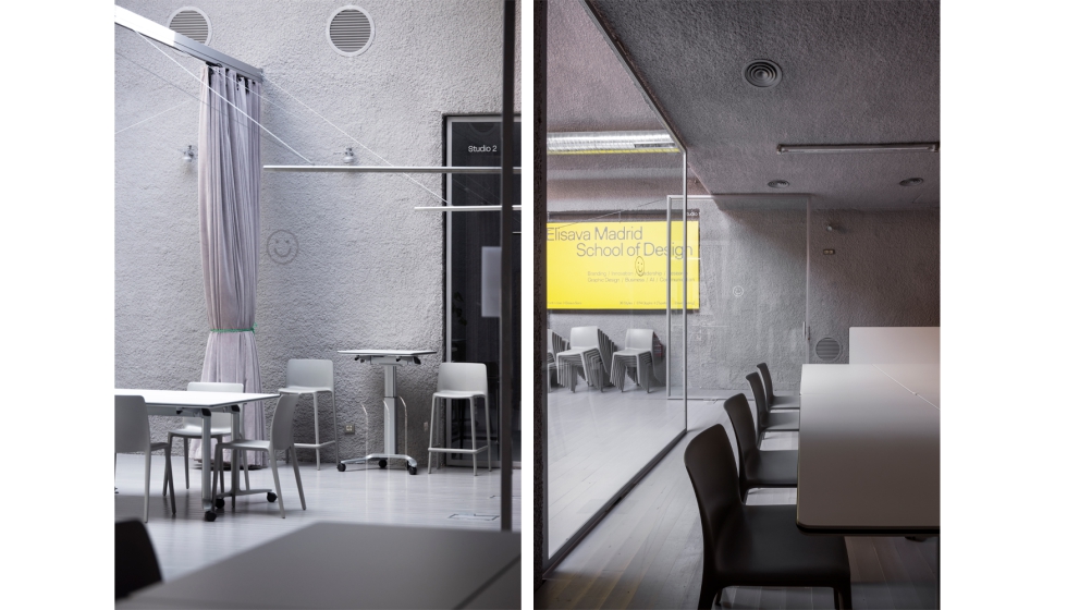 Las sillas Fluit y las mesas Talent de Actiu permiten redise�ar el entorno de manera �gil y sin esfuerzo: todo es m�vil, apilable y modulable...