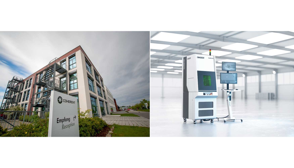 A la izq., la sede de la unidad de negocio Tools for Materials Processing en Gilching, cerca de Mnich. A la dcha...