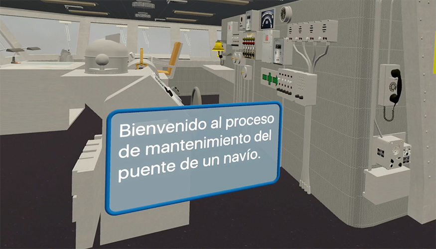 Tarea de mantenimiento en entorno simulado de Realidad Virtual con EyeFlow