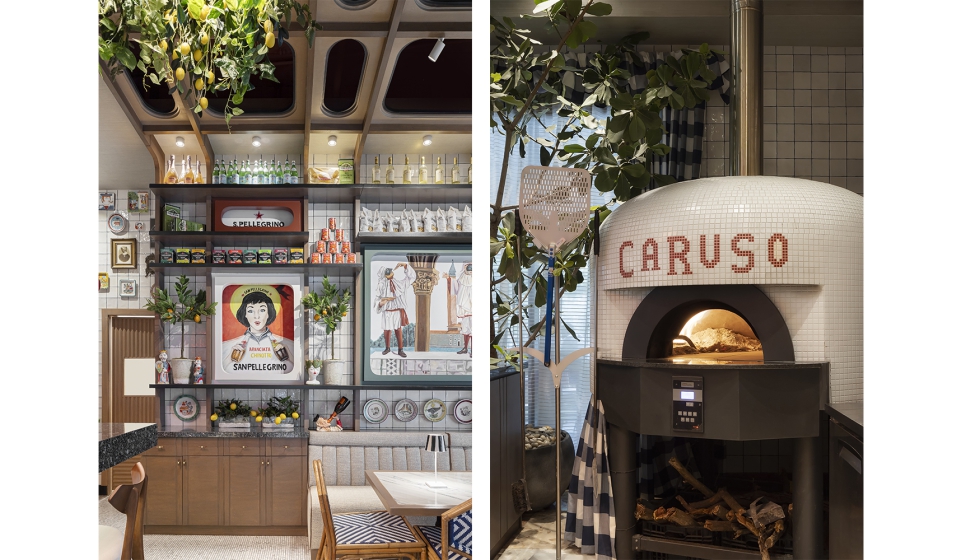 Los muros revestidos en cermica...