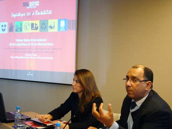 Blanca Sorigu junto a Mohamed Talal, presidente de la Comisin de Logstica de la Confederacin General de Empresas Marroques...