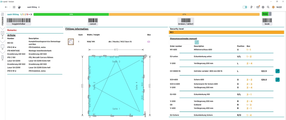 Informacin precisa y detallada en el puesto de herraje