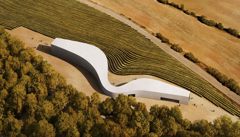 La arquitectura de esta bodega se mimetiza con el entorno vitivin�cola de Soria