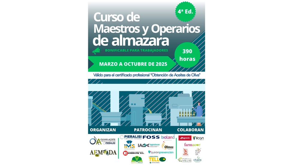 Cartel del 'Curso de Maestros de y Operarios de almazara&quote;