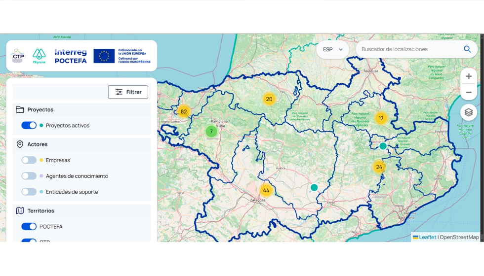 El mapa recoge, por cada territorio de la CTP, empresas (400 aprox.), agentes de conocimiento (80 aprox.), entidades de soporte (100 aprox...