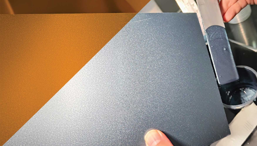 Imagen 3: Muestra de pintura de prueba junto a la muestra objetivo